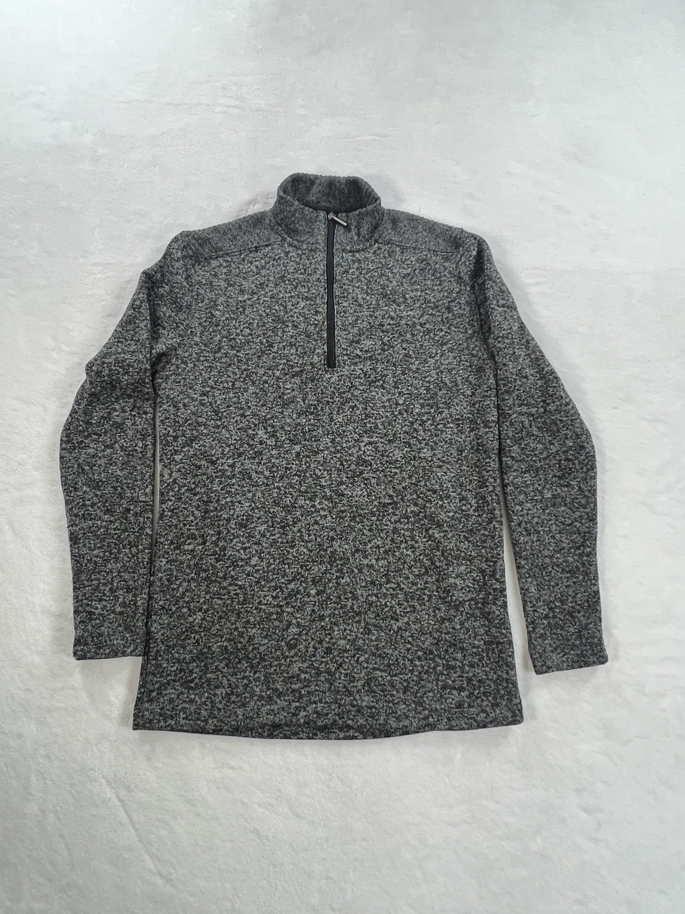 Telluride Clothing Company Mens Small Gray Marl‎ Quarter Zip Fleece Sweater Knit